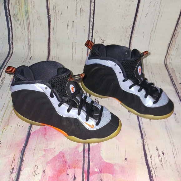 Nike Little Posite One GS 'Twilight Pulse' Orange, Black Sneakers - Picture 3 of 6